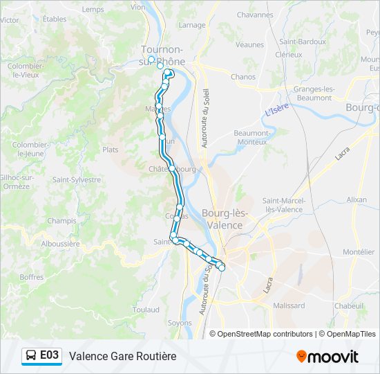 E03 bus Line Map