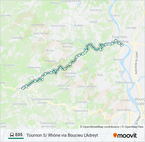 E05 Bus Line Map