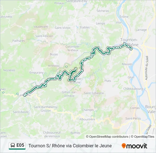 E05 Bus Line Map