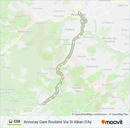E08 Bus Line Map