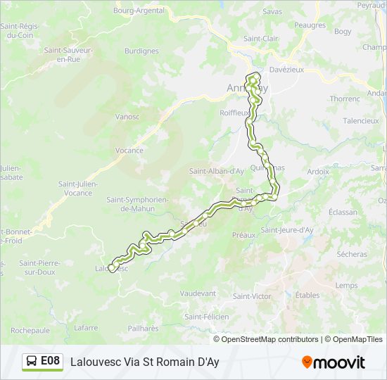 E08 bus Line Map