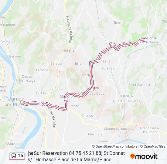 15 Bus Line Map
