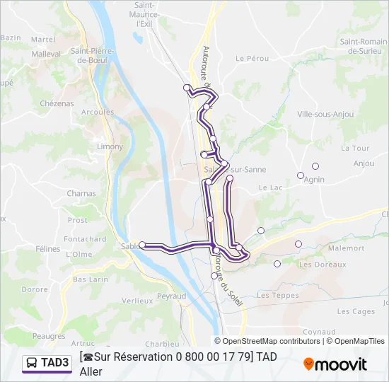 TAD3 Bus Line Map