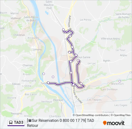 TAD3 Bus Line Map