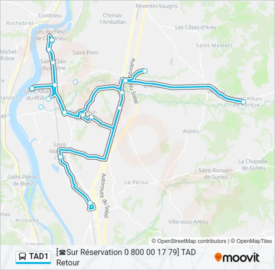 TAD1 Bus Line Map