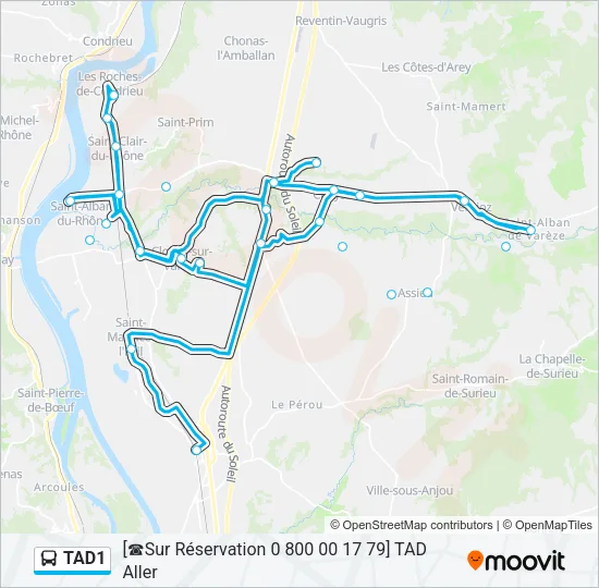 TAD1 Bus Line Map