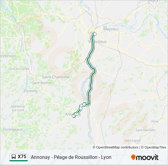 X75 bus Line Map