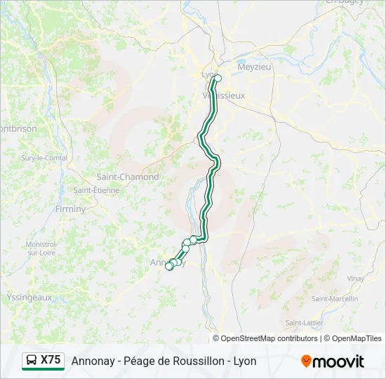 X75 Bus Line Map