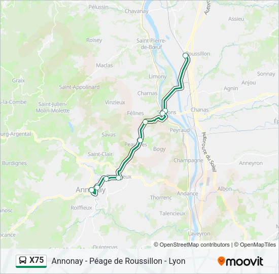 X75 Bus Line Map
