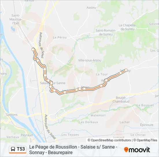 T53 Bus Line Map