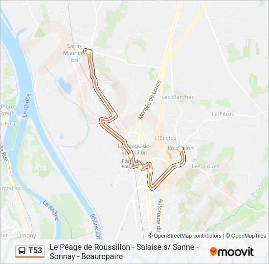 T53 Bus Line Map
