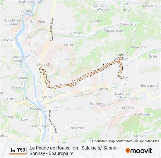 T53 Bus Line Map