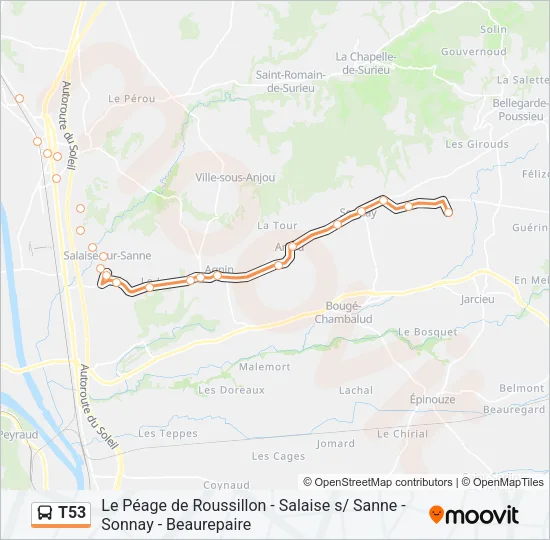 T53 Bus Line Map