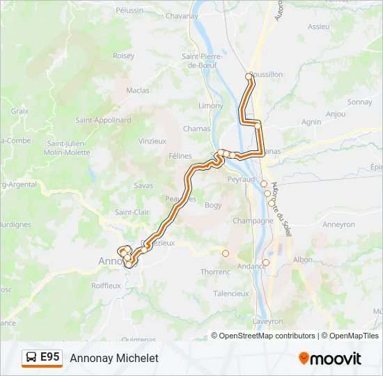 E95 Bus Line Map