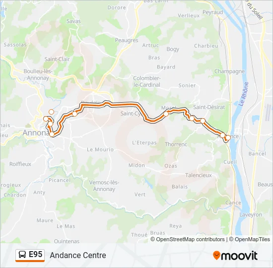 E95 Bus Line Map