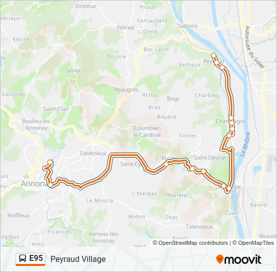 E95 Bus Line Map