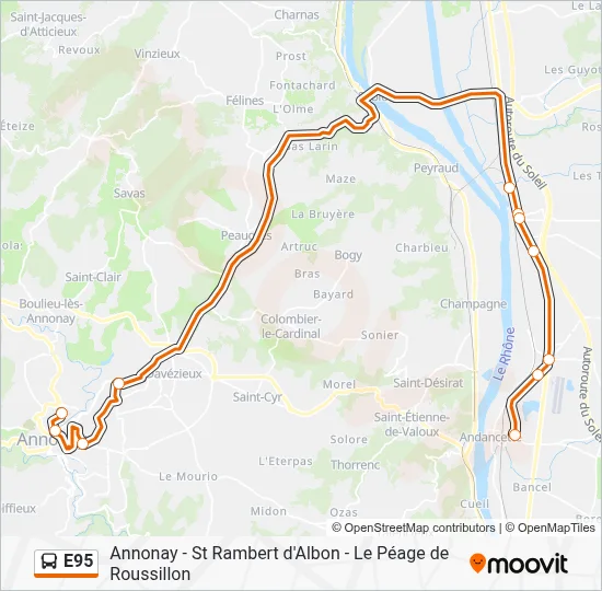 E95 Bus Line Map