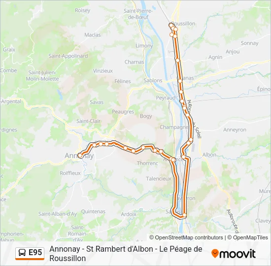 E95 Bus Line Map