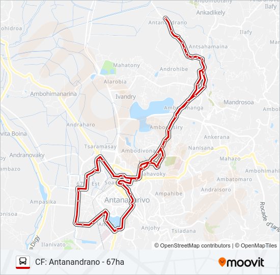 Plan de la ligne 109ROUGE de bus