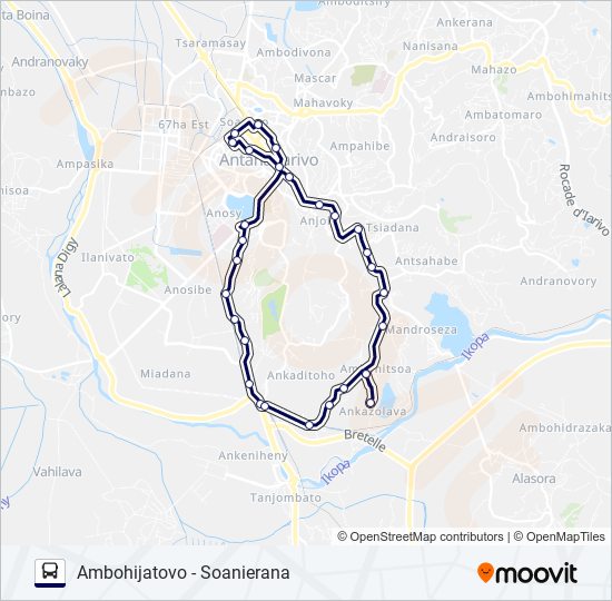 Plan de la ligne 104 de bus