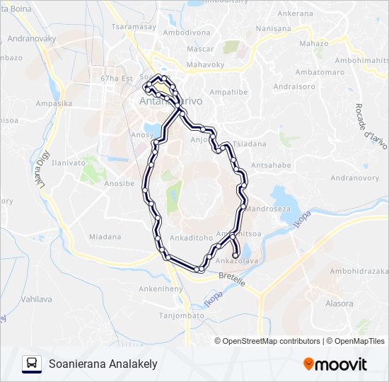 Plan de la ligne 104 de bus