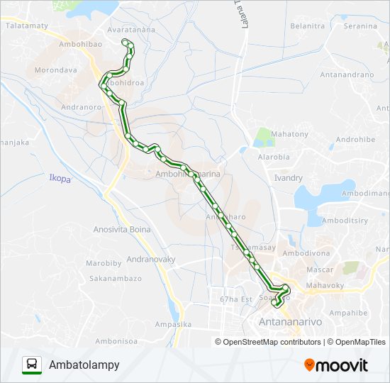 Plan de la ligne 114 de bus