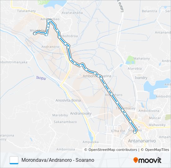 Plan de la ligne 112 de bus