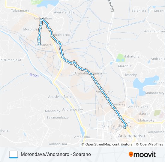 Plan de la ligne 112 de bus