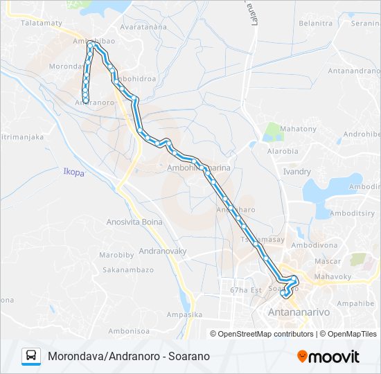 Plan de la ligne 112 de bus