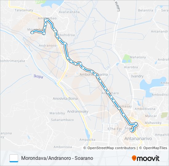 Plan de la ligne 112 de bus