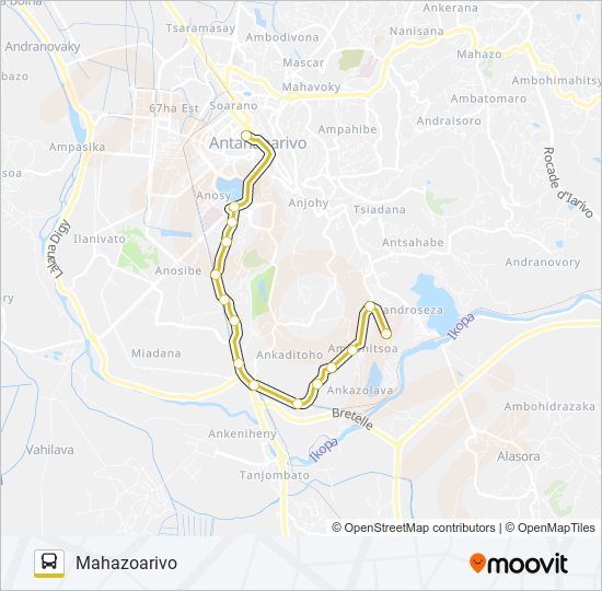 Plan de la ligne 113 de bus