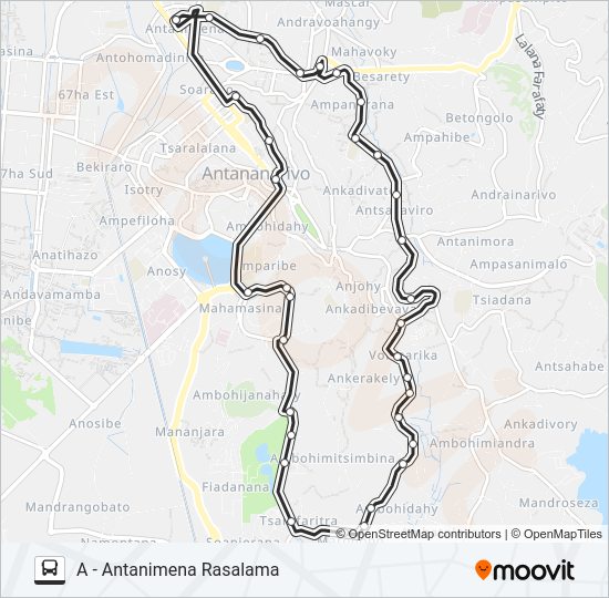 Plan de la ligne 153 de bus