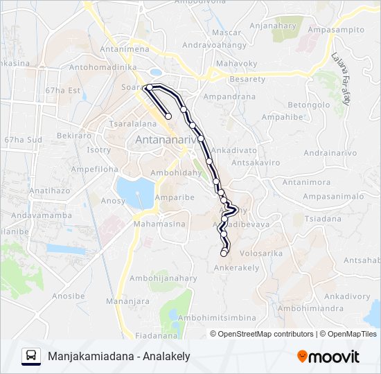 Plan de la ligne 134 de bus