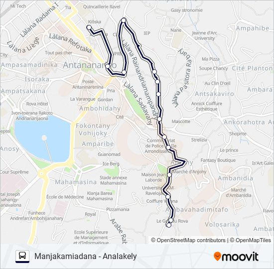 Plan de la ligne 134 de bus