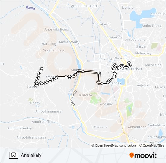 Plan de la ligne 133B de bus