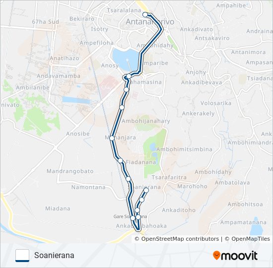 Plan de la ligne 142 de bus