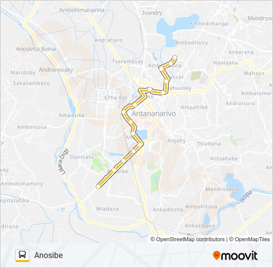 Plan de la ligne 157A de bus