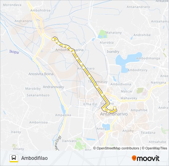 Plan de la ligne 105 de bus