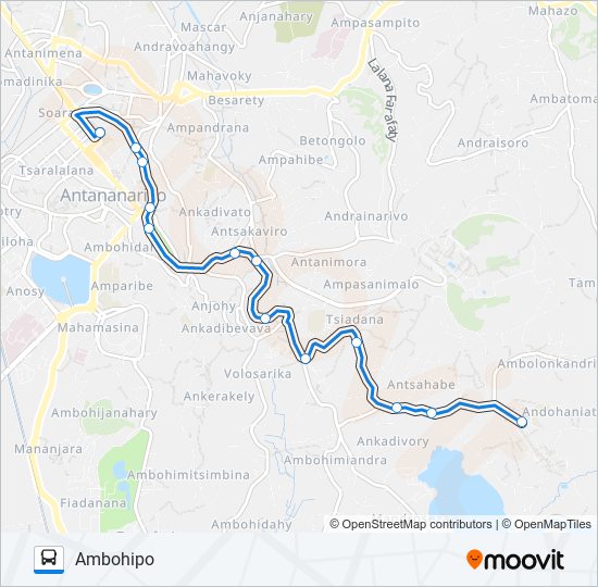 Plan de la ligne 164 de bus