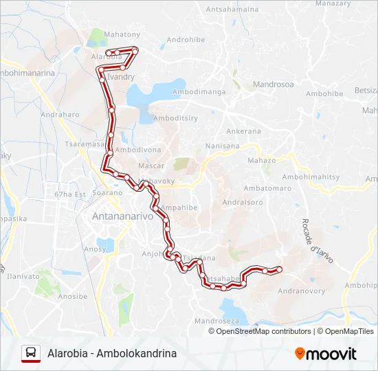 180A Bus Line Map