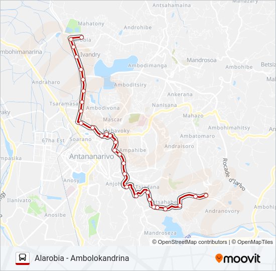 Plan de la ligne 180A de bus