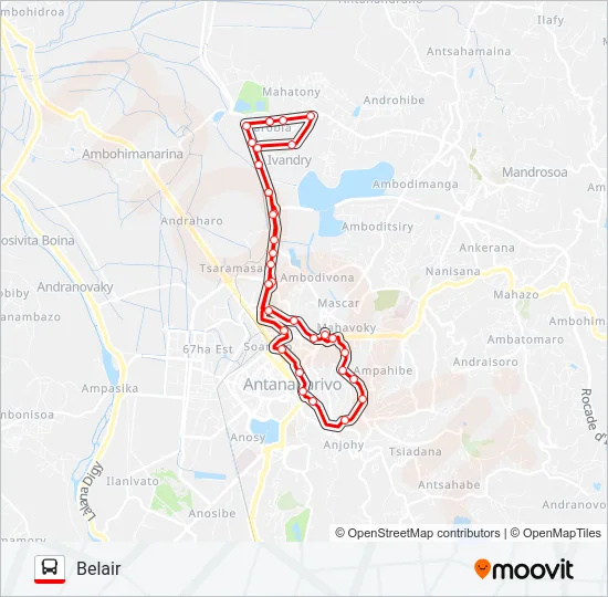 180B Bus Line Map