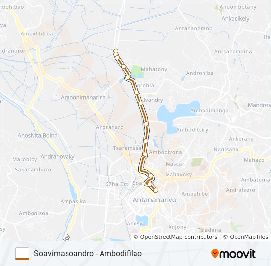 Plan de la ligne 106 de bus