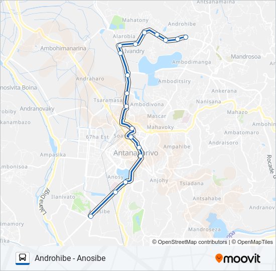 Plan de la ligne 150 de bus