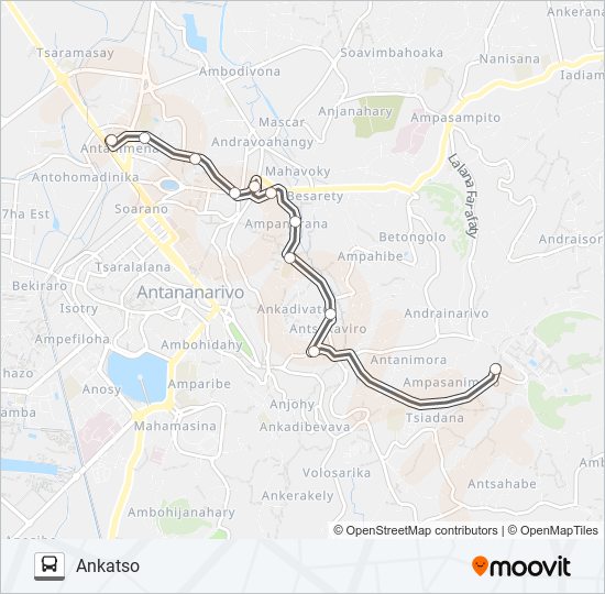 Plan de la ligne 160 de bus