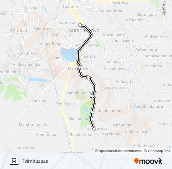 Plan de la ligne 115 de bus