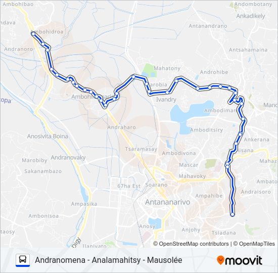 Plan de la ligne 194BLEU de bus