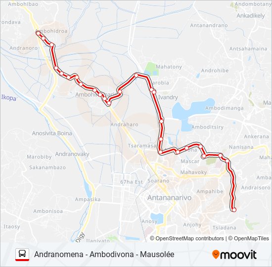 Plan de la ligne 194ROUGE de bus