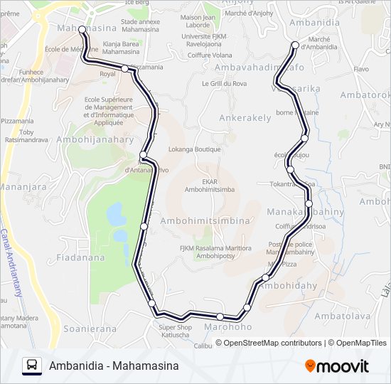 184 bus Line Map