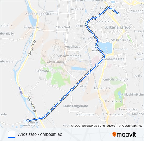 Plan de la ligne 110 de bus